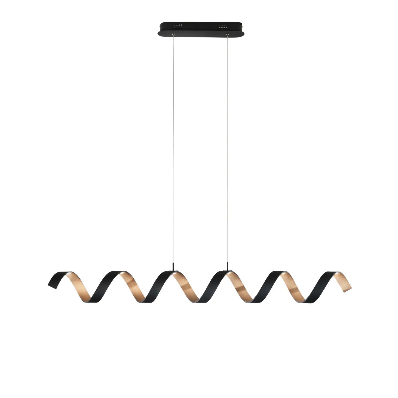 HELIX LED SUSPENSION BLACK AND GOLD 30W 2520LM 3000K 125X13,5X120CM